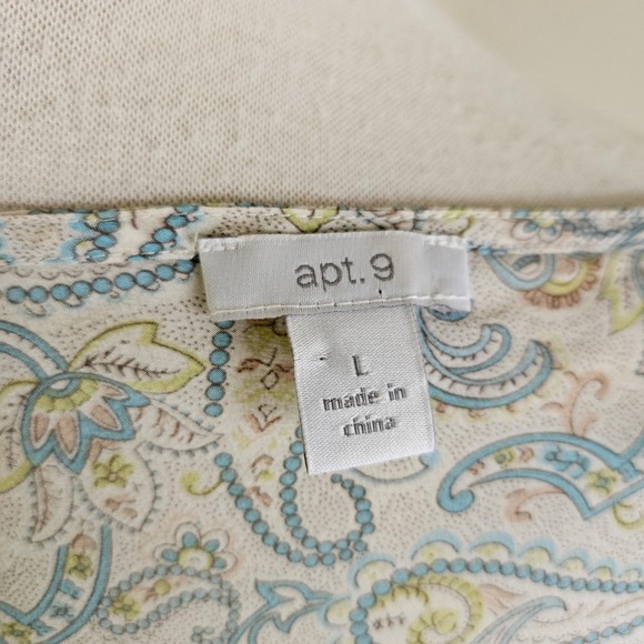 Vtg Y2K Apt 9 Womens Top 100% Silk Paisley Cowl Neck Flutter Sleeve Blouse L - Picture 5 of 6